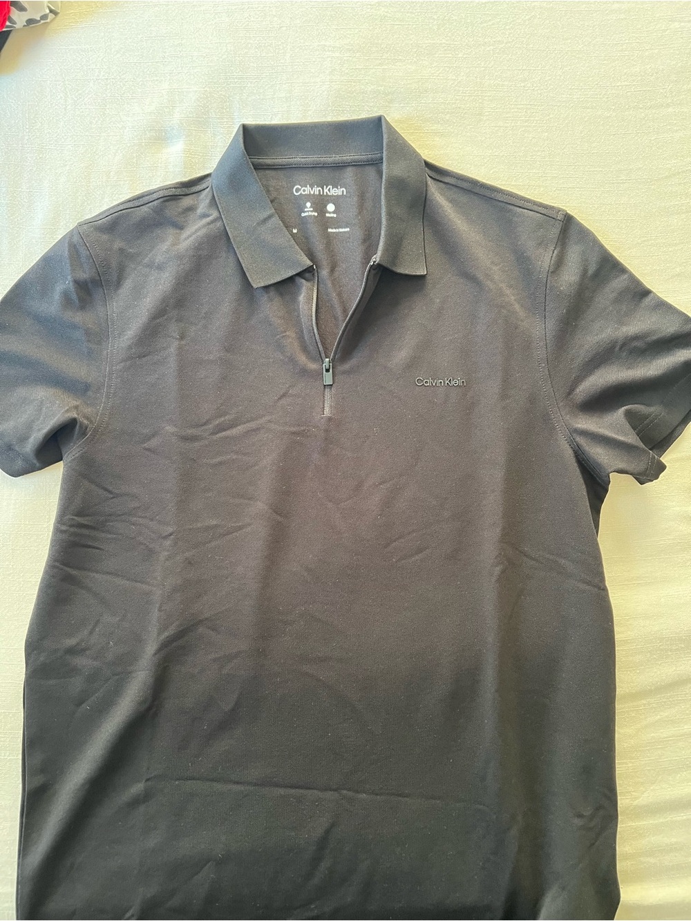 Calvin Klein Men's Black Half-Zip Polo